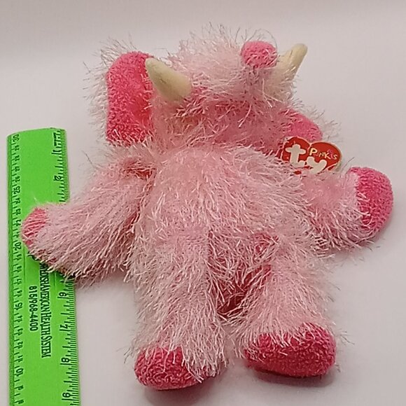 TY PUNKIES Collection Pipsqueak PINK Shaggy ELEPHANT Stuffed Animal 9” - Picture 6 of 7